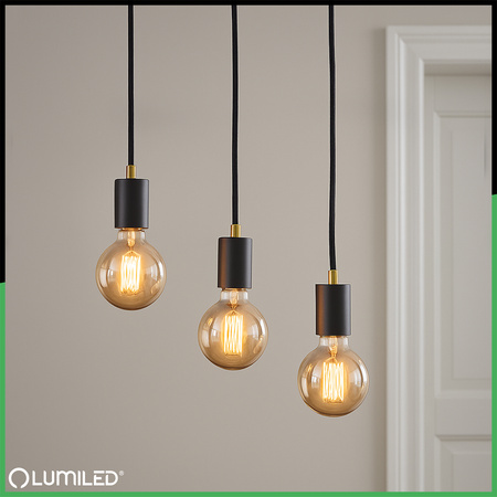 3x LED žárovka E27 Sphere G95 6W = 50W 660lm 2000K Warm 360° BURSHINE FILAMENT LUMILED