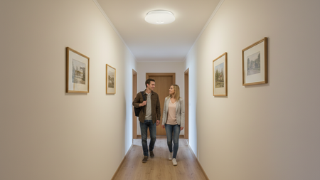 Stropní světlo Plafond LED 24W 1920lm 4000K neutrální bílá IP44 s pohybovým a soumrakovým senzorem Ecolight
