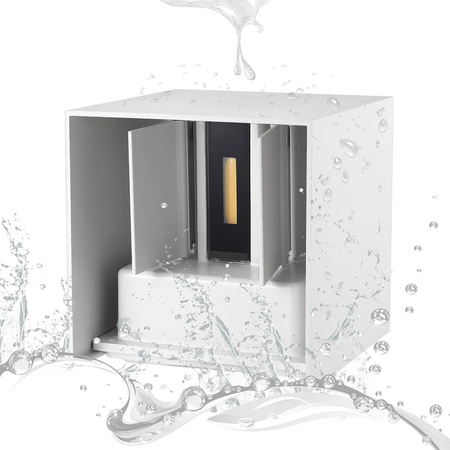 Zahradní nástěnná lampa 2x 3W, 4000K IP54 Bílý LEO LUMILED