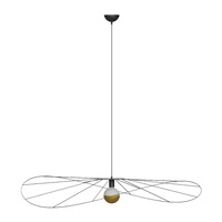 ESKOLA E27 drátové závěsné LED stropní svítidlo 140cm černé SOLLUX