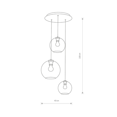 VETRO III Závěsné svítidlo 7641 Nowodvorski 3xE27 Stropní skleněné stínidlo Moderní