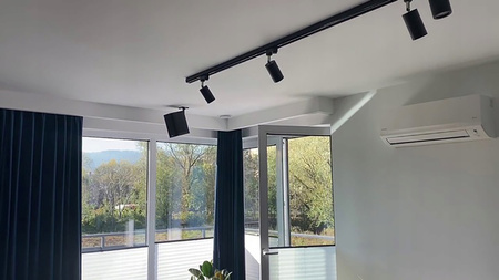 Osvětlovací lišta 1m + 2x reflektor lištový, GU10 Čtvercová Černá LUMILED