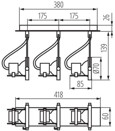 SONDA 3x GU10 CHROME MAT Svítidlo Stropní svítidlo Kanlux
