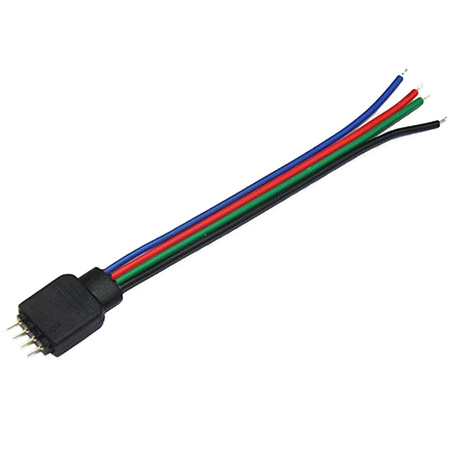 RGB konektor pro LED pásek 4PIN zástrčka s 10mm kabelem