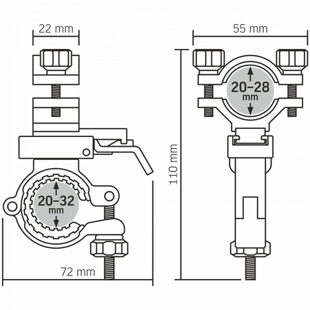 Držák na řídítka kola pro svítilnu. univerzální VIDEX