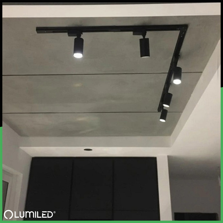 Osvětlovací lišta 1.5m + 3x reflektor lištový, GU10 Černá SAGI LUMILED