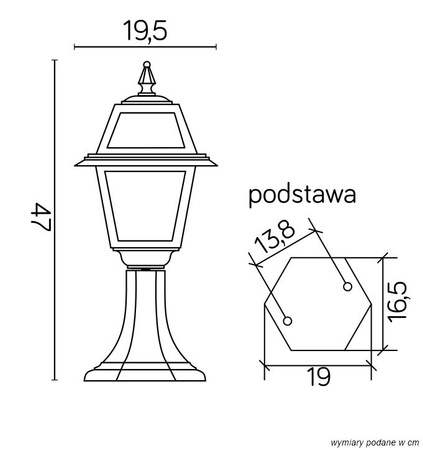 Venkovní stojací zahradní lampa vitráž POST K 4011/1/N E27 47cm Su-Ma