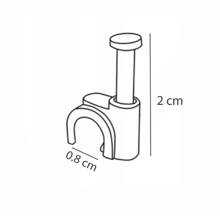Kabelový úchyt s drátěným hřebíkem kulatý FLOP 8 mm bílý