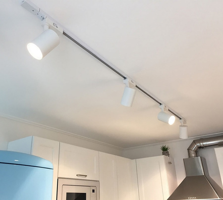 Osvětlovací lišta 1m + 2x reflektor lištový, GU10 Čtvercová Bílá LUMILED