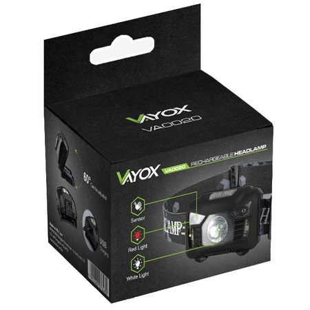 Dobíjecí LED čelovka s pohybovým senzorem XM-L Q5 3W VA0020 VAYOX