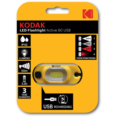 LED čelovka pro běžecké kolo AKTIVNÍ FLASHLIGHT USB 80lm IP42 KODAK