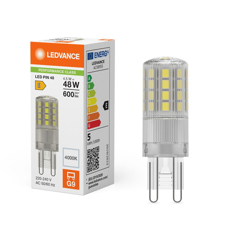 LED žárovka s kapslí G9 4,5W = 48W 600lm 4000K neutrální bílá 320° Ledvance