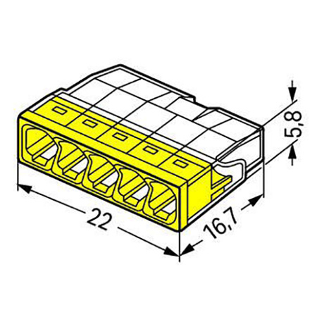 WAGO 2273-205 Quick Connect instalační konektor pro WIRE 5x0.5-2.5 mm
