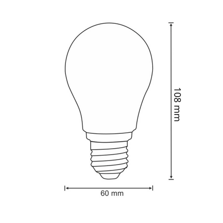 LED žárovka E27 A60 7W = 60W 806lm 4000K Neutrální bila 320° vlákno GOLDLUX (Polux)
