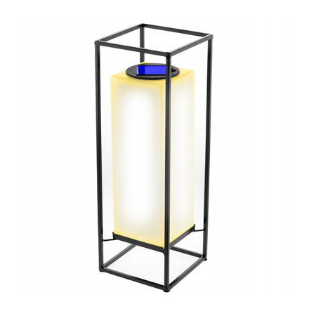 LED solární lampa Venkovní zahradní stojící lucerna 3000K IP44 38cm soumrakový senzor
