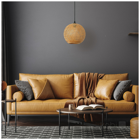 Bambusová dekorativní závěsná lampa E27 Boho Bitavia Kobi