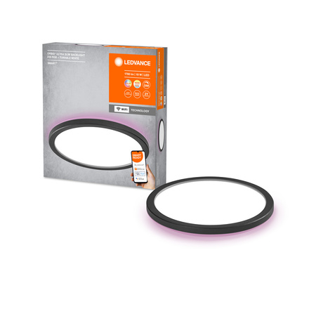 Přisazené LED stropní svítidlo 19W SMART+ WiFi RGB stmívatelné 24cm kulaté černé Orbis stropní LEDVANCE