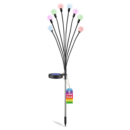 Solární zahradní lampa LED TULIO poháněná dekorativními foukacími koulemi RGB LUMILED