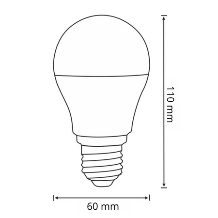 LED žárovka E27 A60 8W = 60W 720lm 3000K Teplá bílá 360° GOLDLUX (Polux) Mikrovlnný pohyb + Senzor soumraku