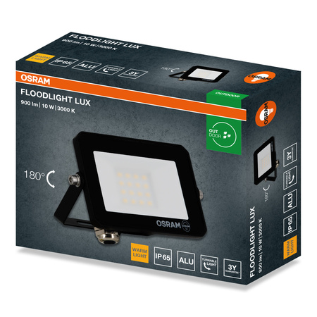 LED reflektor Halogenový venkovní reflektor 10W 3000K 900lm IP65 FLOODLIGHT LUX OSRAM