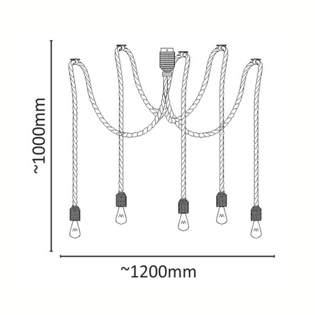 LAMPA SPIDER STROPNÍ ZÁVĚSNÁ LAMPA 5xE27 Černá a béžová GOLDLUX (Polux)