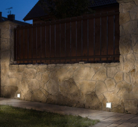 Venkovní zahradní lampa zapuštěná nástěnná LED lampa Led Inox D 04 3.5W 195lm 3000K Teplá bílá Su-Ma