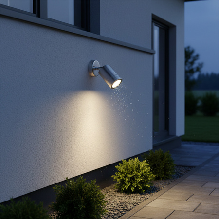 Zahradní nástěnné svítidlo LED GU10 OLIMP pohyblivé stříbrné elevační svítidlo - GOLDLUX (Polux)