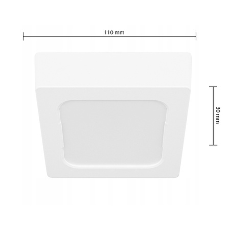 LED panelové stropní svítidlo 6W 480lm 2700K Warm Surface Mounted Square White Proma Masterled