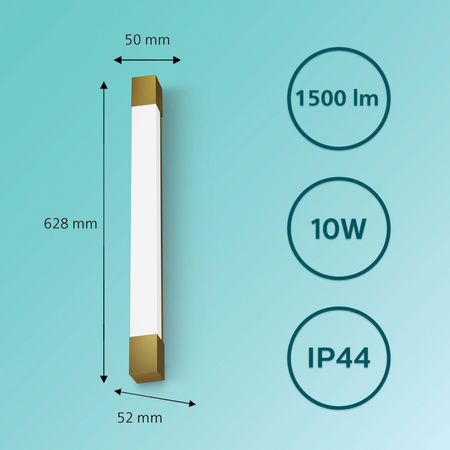 LED Světlo nad Zrcadlo 10W 1500lm 2700K 62cm IP44 Měděná Rover Philips