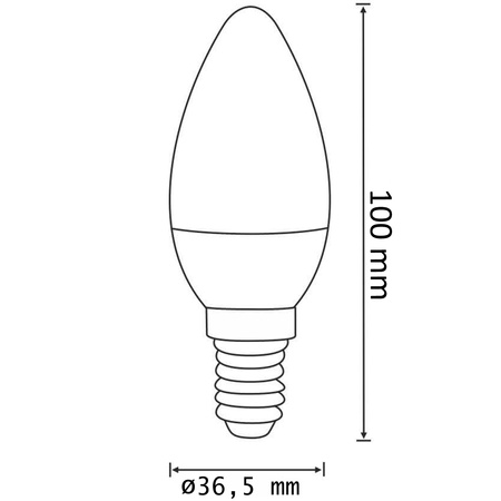 LED žárovka E14 C37 4.7W = 40W 470lm 3000K Teplá bílá 220° Mléčná TOSHIBA