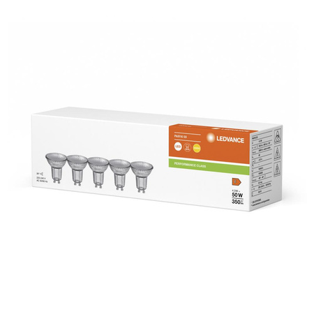 5x LED PAR16 GU10 4,3W = 50W 350lm 3000K teplá bílá 36° LEDVANCE