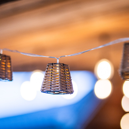 Solární zahrada Girland 10x LED koš 2m Dekorativní lampy