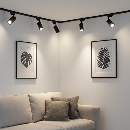 Osvětlovací lišta 2m + 4x reflektor lištový, GU10 Černá SAGI LUMILED