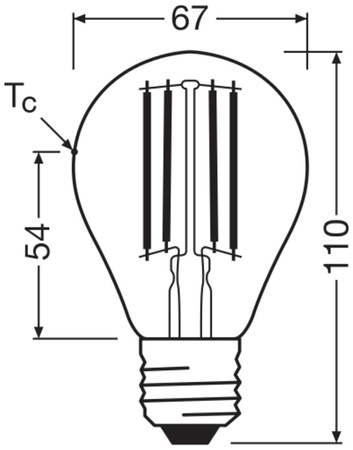 LED žárovka A67 E27 13,8W = 100W 1521lm 2700K Teplá bílá FILAMENTNÍ STMÍVATELNÁ LEDVANCE