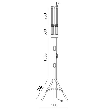 LED lampa na rostliny Stojící nastavitelná pomůcka pro růst 30W černá Vitaro Kobi