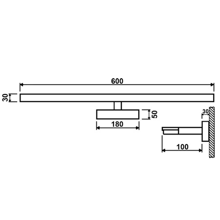 VENUS Zrcadlová lampa LED koupelnová nástěnná lampa 12W 840lm černá a zlatá 60cm