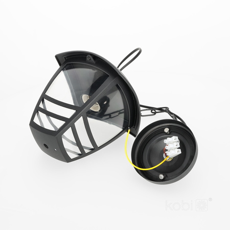 Venkovní zahradní závěsná lampa E27 černá IP54 Tevio Kobi