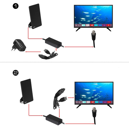 Aktivní domácí anténa DVB-T/T2 4K se zesilovačem VAYOX