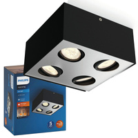 LED halogenové svítidlo pro povrchovou montáž 4x 4,5W BOX Movable Black PHILIPS