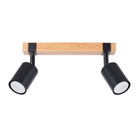 FAGER 2xGU10 Spotlight Moving Black Skandinávské stropní svítidlo SOLLUX