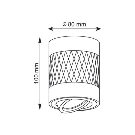 Povrchová montáž RUBIN ROMB GU10 Tuba Spot Round Movable White GOLDLUX