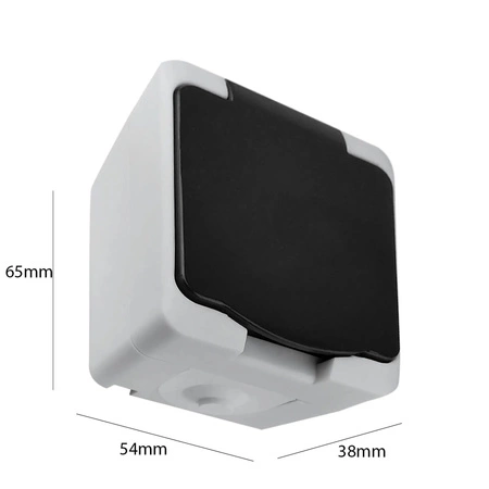 Hermetická jednoplošná zásuvka s klapkou 2P+Z Schuko AQUATIC MINI IP54 ORNO bílá a černá