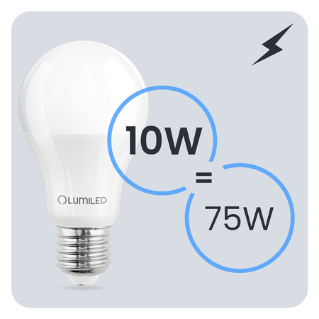 6x LED žárovka E27 A60 10W = 75W 1100lm 6500K studená bílá 260° LUMILED