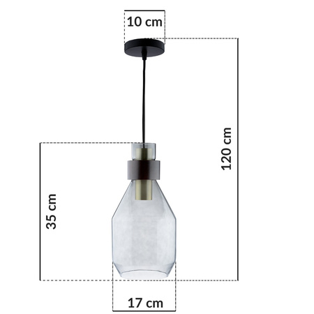 1x E27 Závěsná lampa, tmavé sklo ZWIS UMBRA LUMILED