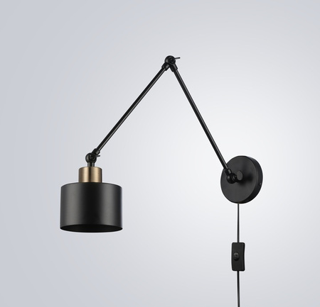 Nástěnná zásuvka s povrchovou montáží Pohyblivá E27 Černá Elza Masterled