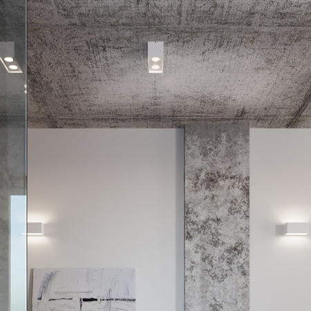 Svítidlo pro povrchovou montáž QUAD MAXI 2xGU10 Obdélníkové minimalistické bílé SOLLUX