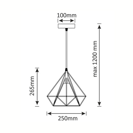 BROXTON Rope IL MIO stropní závěsné svítidlo. černé. loft styl. ocel + šňůra 1x E27 GOLDLUX (Polux)