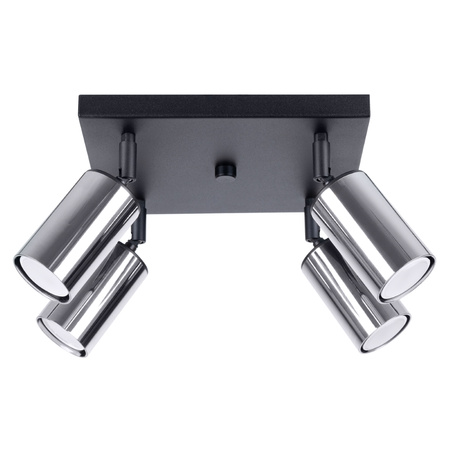 Stropní svítidlo WINX 4xGU10 Reflektor Moving Black Chrome Modern SOLLUX