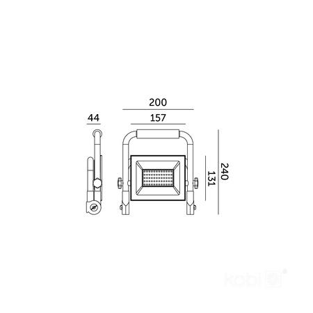 Venkovní LED reflektor Zahrada 50W 4250lm 4000K Neutrální 110° IP54 IK06 Černá Žlutá Tigra Kobi