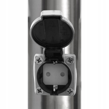 Venkovní zahradní lampa E27 SILVER SLOUP 65cm se zásuvkou 230V